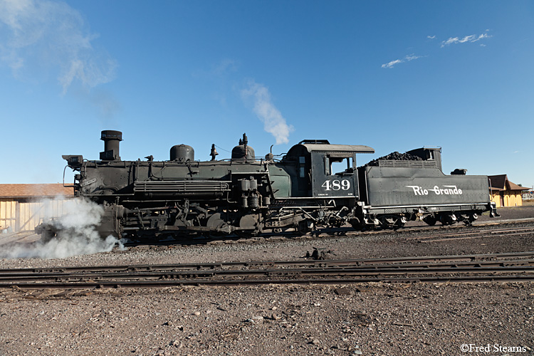 Cumbres and Toltec Scenic Railroad Steam Engine 489 Joining to the Train